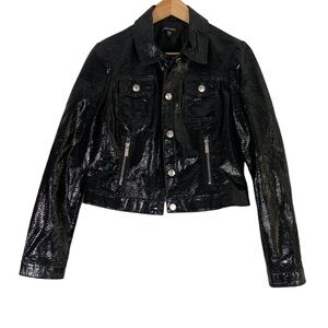 BEBE Embossed Leather Moto Jacket Size Medium